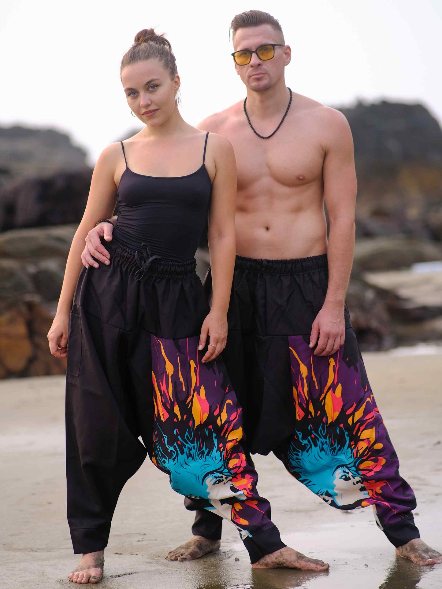 Buy Men's Flame Fusion Afghani Bohemian Harem Pants  For Travel Dance Yoga