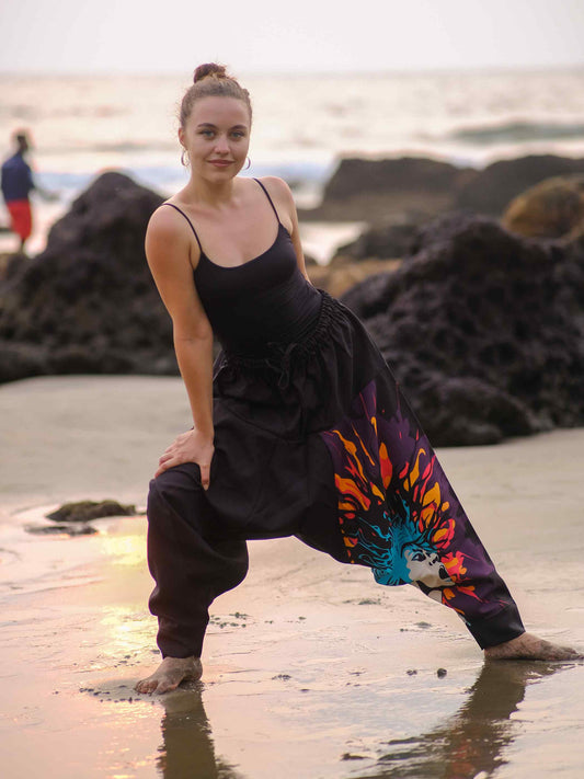 Women's Flame Fusion Afghani Bohemian Harem Pants For Travel Dance Yoga