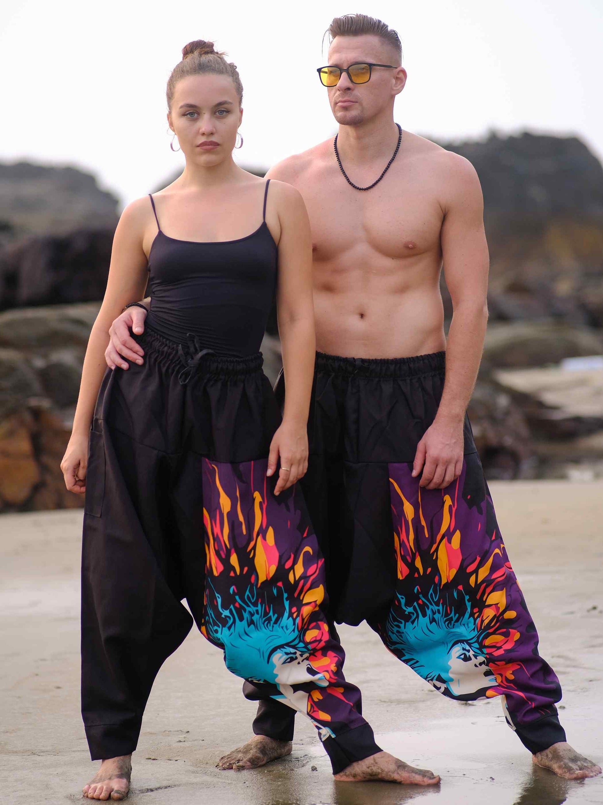 Buy Men's Flame Fusion Afghani Bohemian Harem Pants  For Travel Dance Yoga