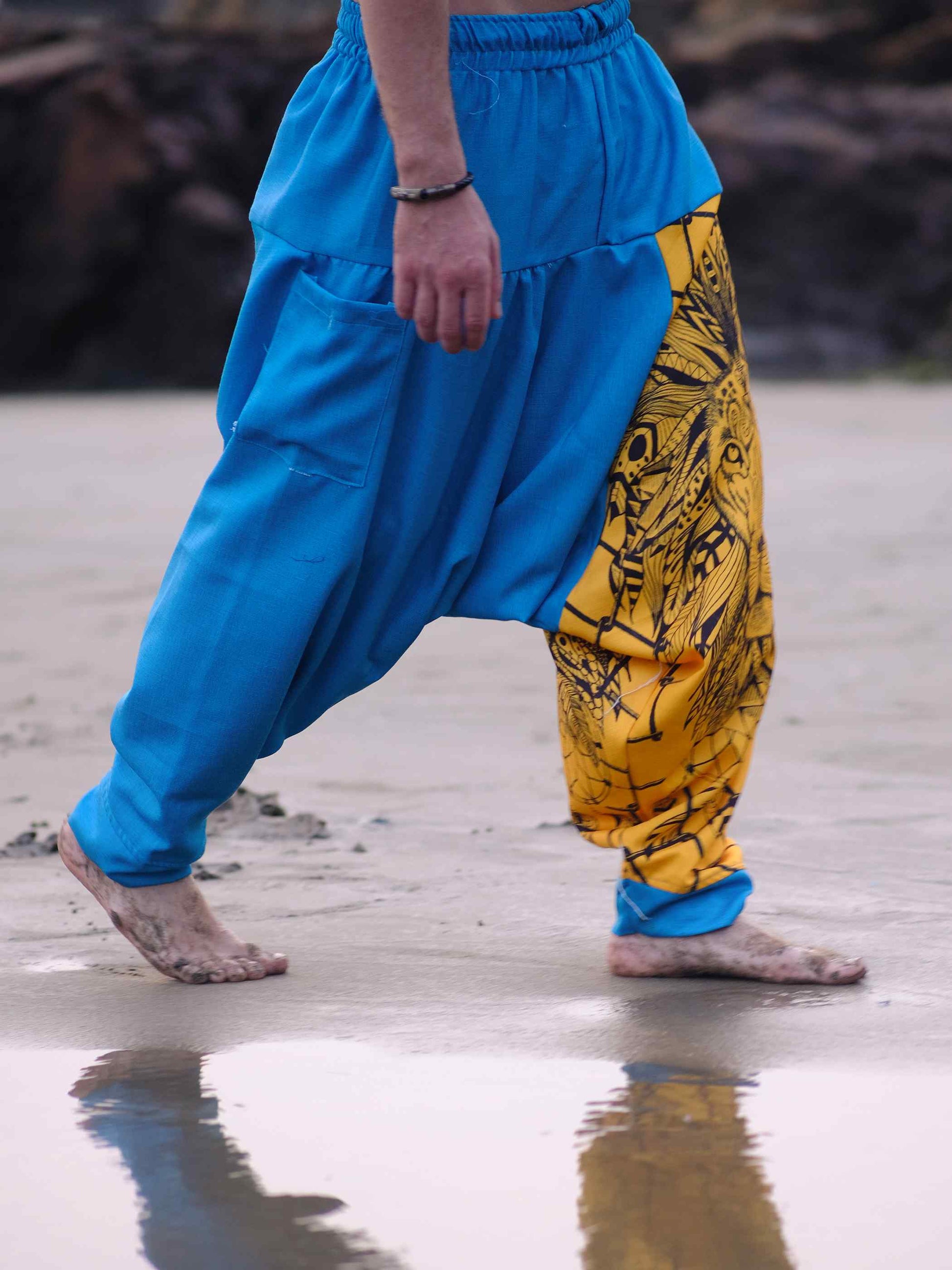 Shop Men's Lion Print Hippy Baggy Aladdin Bohemian  Harem Pants For Travel Dance Yoga