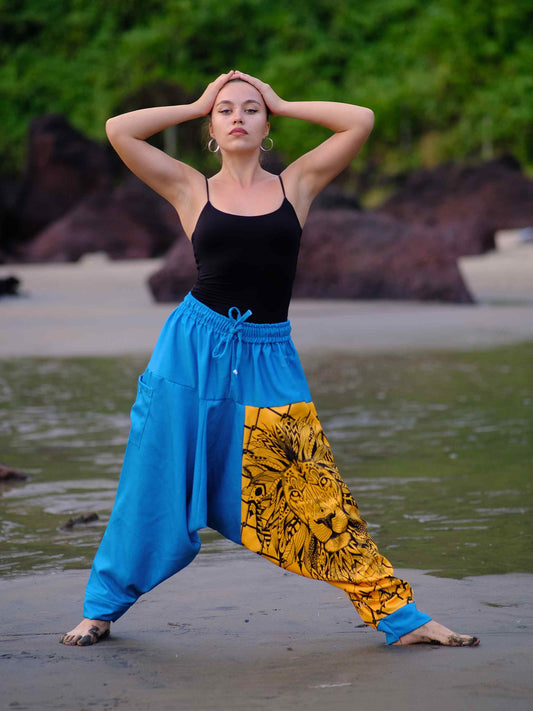 Shop Women's Lion Print Hippy Baggy Aladdin Bohemian Harem Pants For Travel Dance Yoga