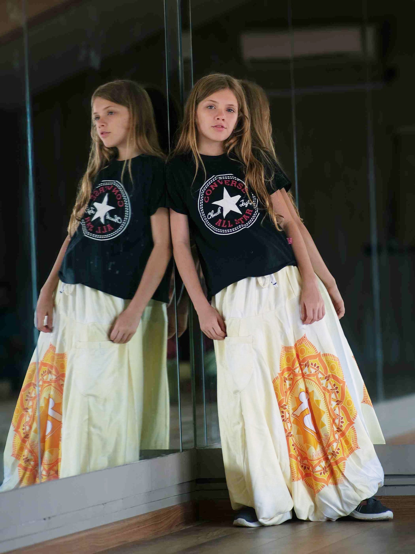 Girl's Kids Mandala Print Dhoti Balloon Harem Pants For Dance