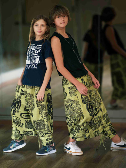 Girl's Kids Arabic Print Hippy Harem Pant For Dance