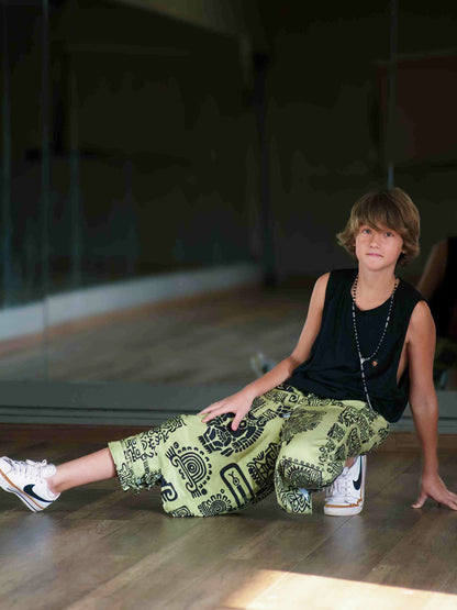 Boy's Kids Arabic Print Hippy Harem Pant For Dance