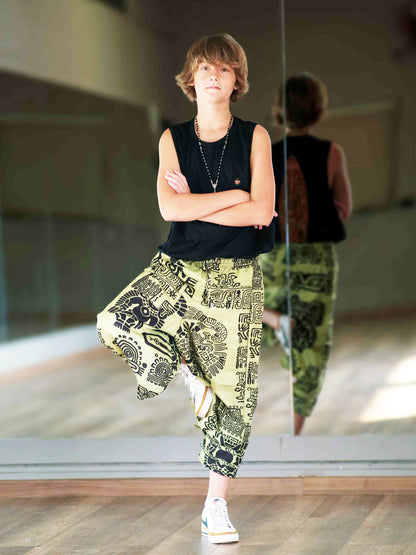 Boy's Kids Arabic Print Hippy Harem Pant For Dance