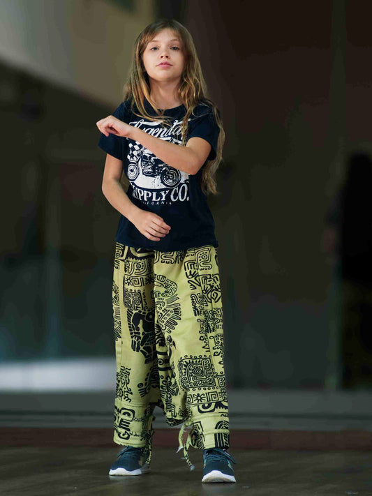 Girl's Kids Arabic Print Hippy Harem Pant For Dance