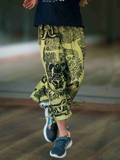 Boy's Kids Arabic Print Hippy Harem Pant For Dance