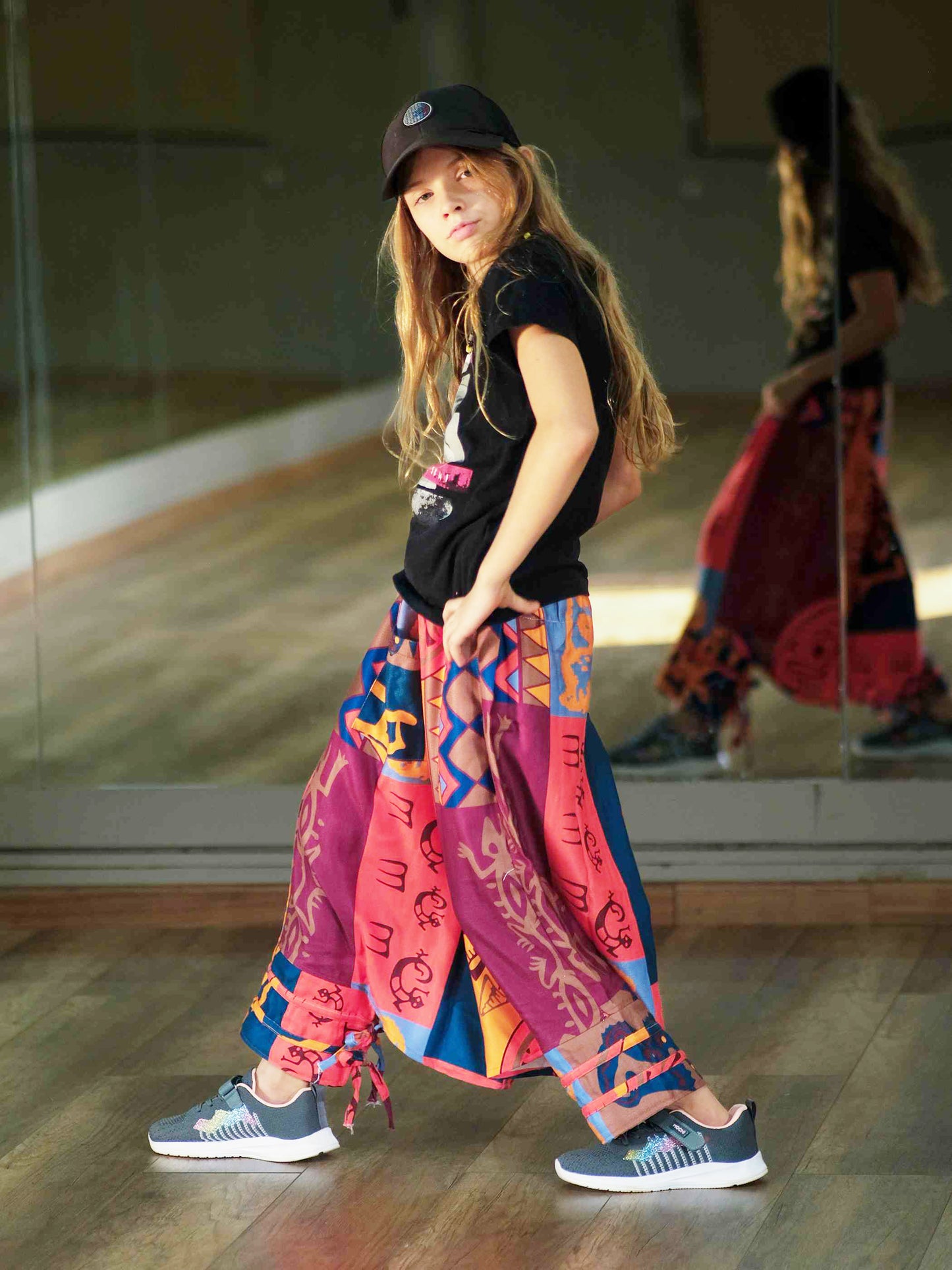 Girl's Kids Flowy Graphic Printed Hippy Harem Pants For Dance