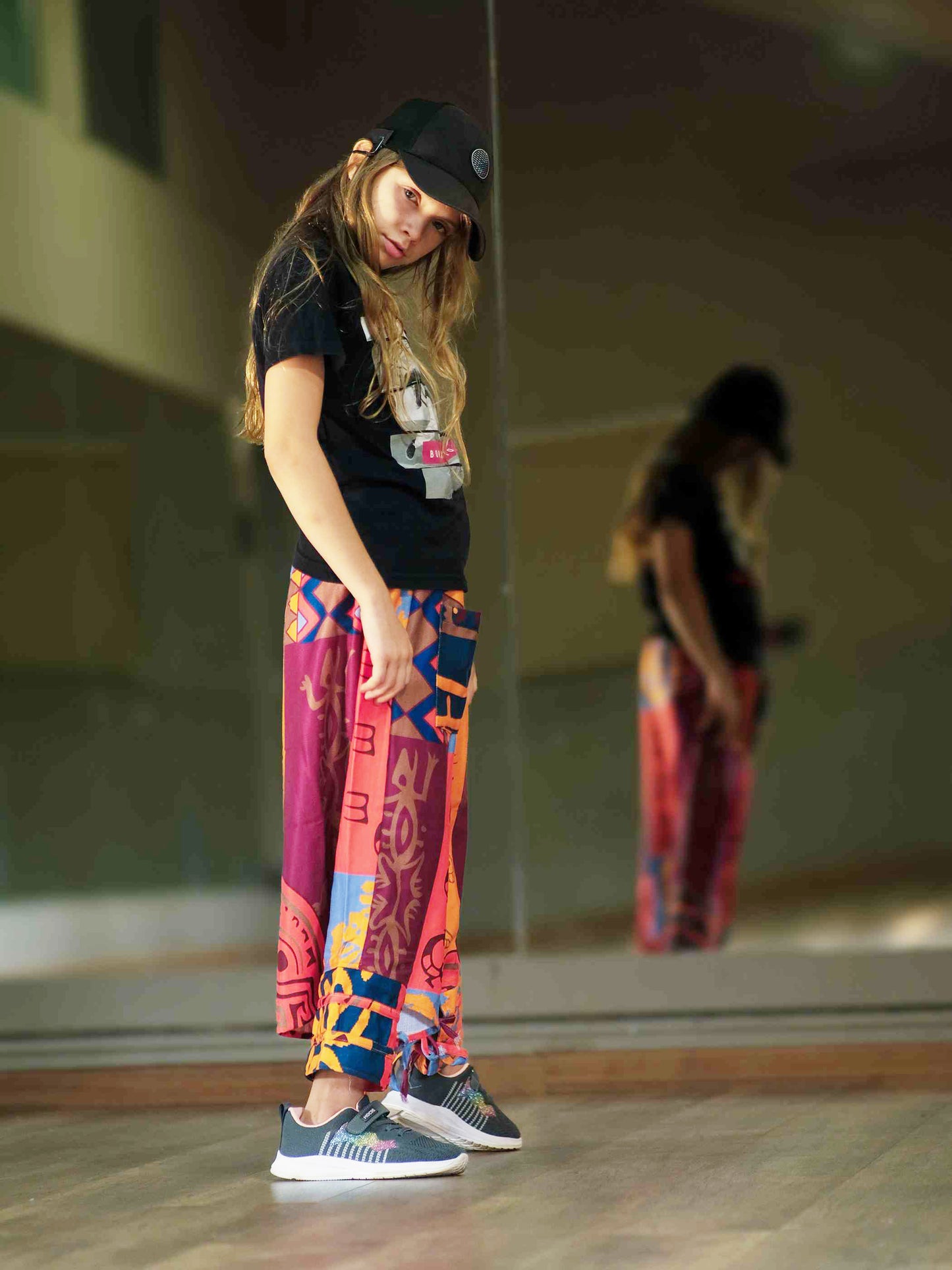 Girl's Kids Flowy Graphic Printed Hippy Harem Pants For Dance