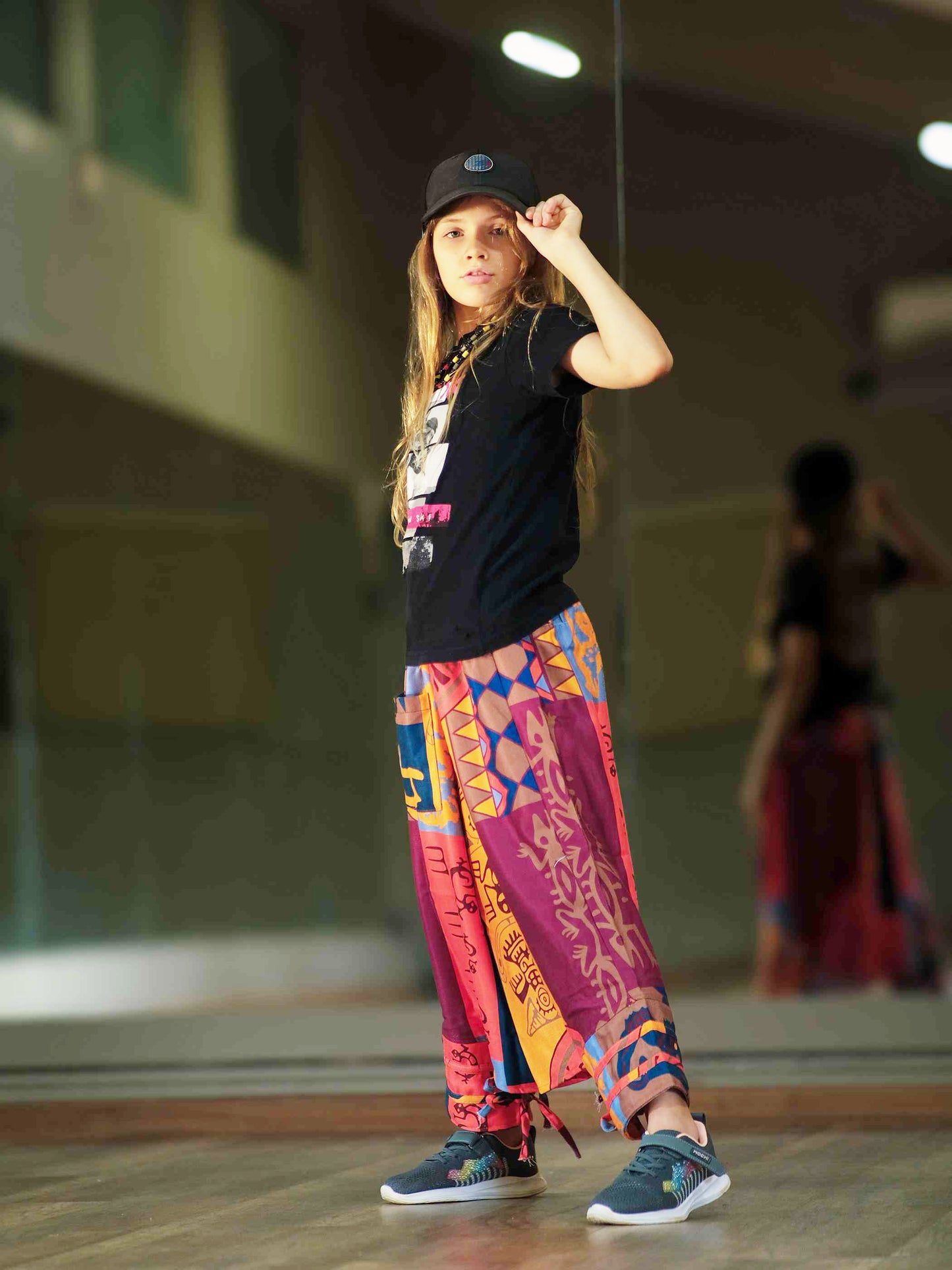 Girl's Kids Flowy Graphic Printed Hippy Harem Pants For Dance