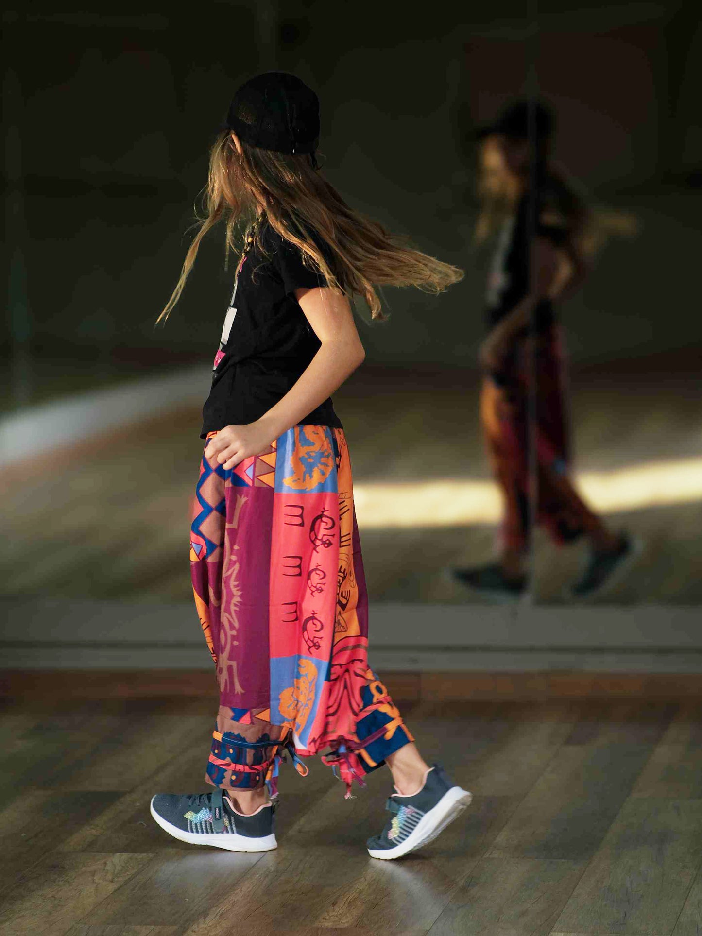 Girl's Kids Flowy Graphic Printed Hippy Harem Pants For Dance