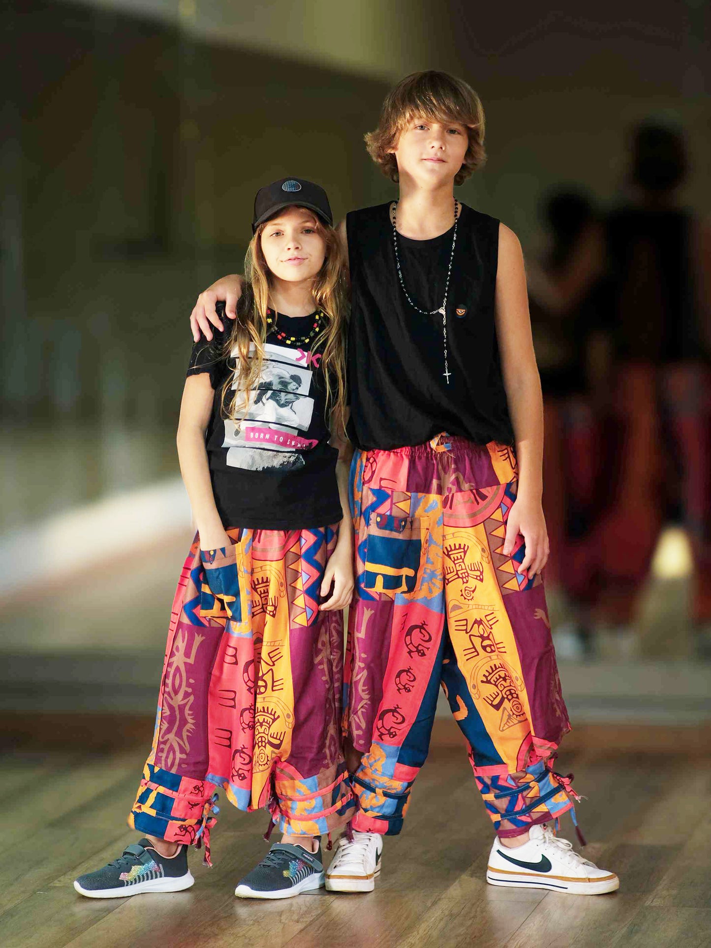 Boy's Kids Flowy Graphic Printed Hippy Harem Pants For Dance