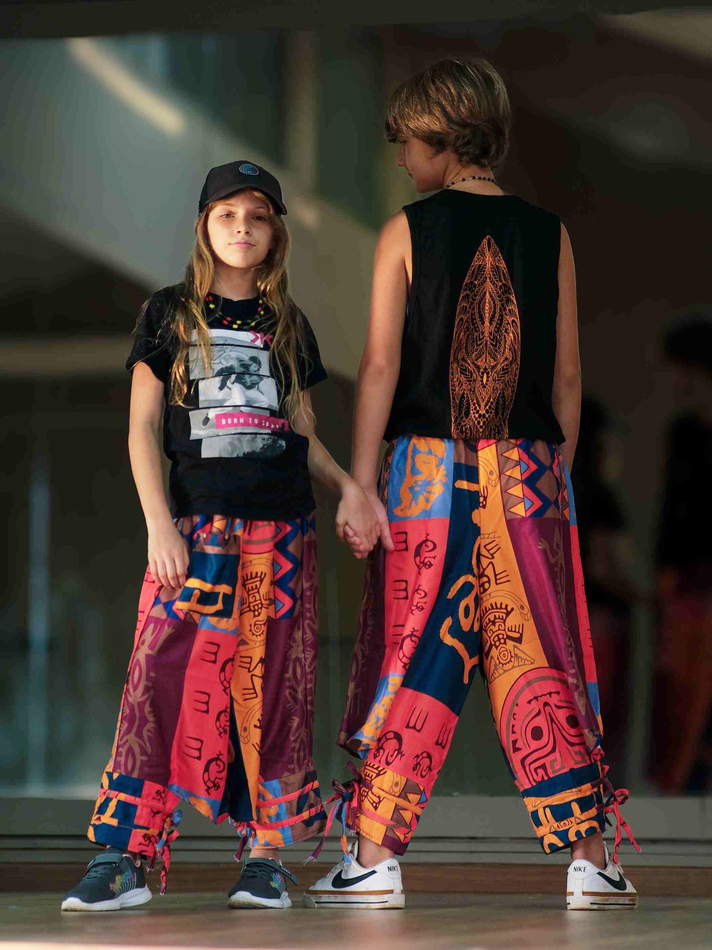 Girl's Kids Flowy Graphic Printed Hippy Harem Pants For Dance
