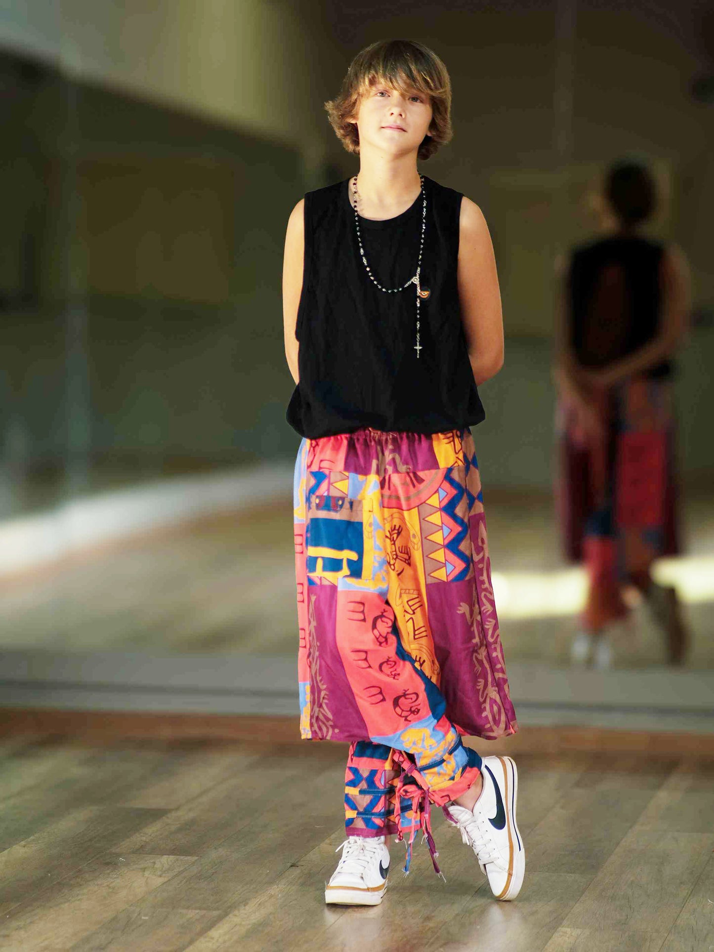 Boy's Kids Flowy Graphic Printed Hippy Harem Pants For Dance