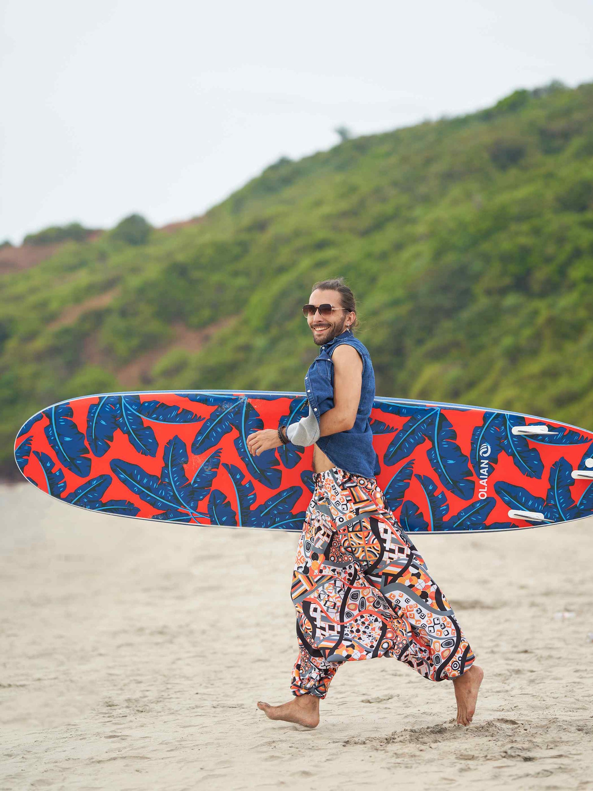 Buy Men's Wide-Open Geometric Dhoti Baggy Harem For Dance Yoga Travel