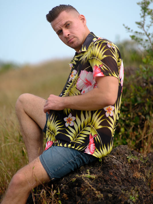 Buy Men's Tropical Floral Travel Pool Oversize Shirt 