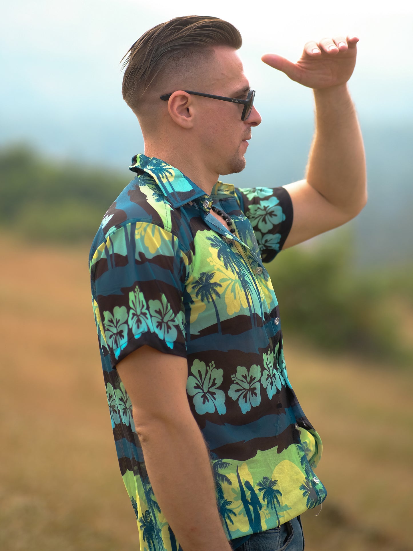 Men's Sunset Serenity Beach Travel Shirt