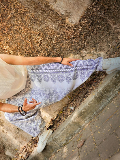 Floral Print Men’s Harem Pants – Boho Free Size for Yoga, Dance & Travel Hippypant enimane.myshopify.com
