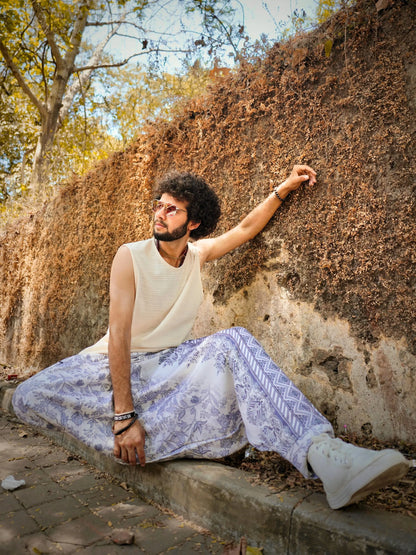 Floral Print Men’s Harem Pants – Boho Free Size for Yoga, Dance & Travel Hippypant enimane.myshopify.com