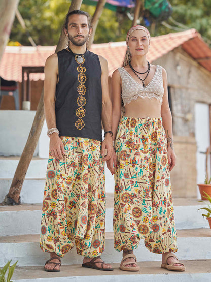 Buy Men's Tribal Genie Baggy Balloon Aladdin Hippy Harem Pants For Dance Yoga