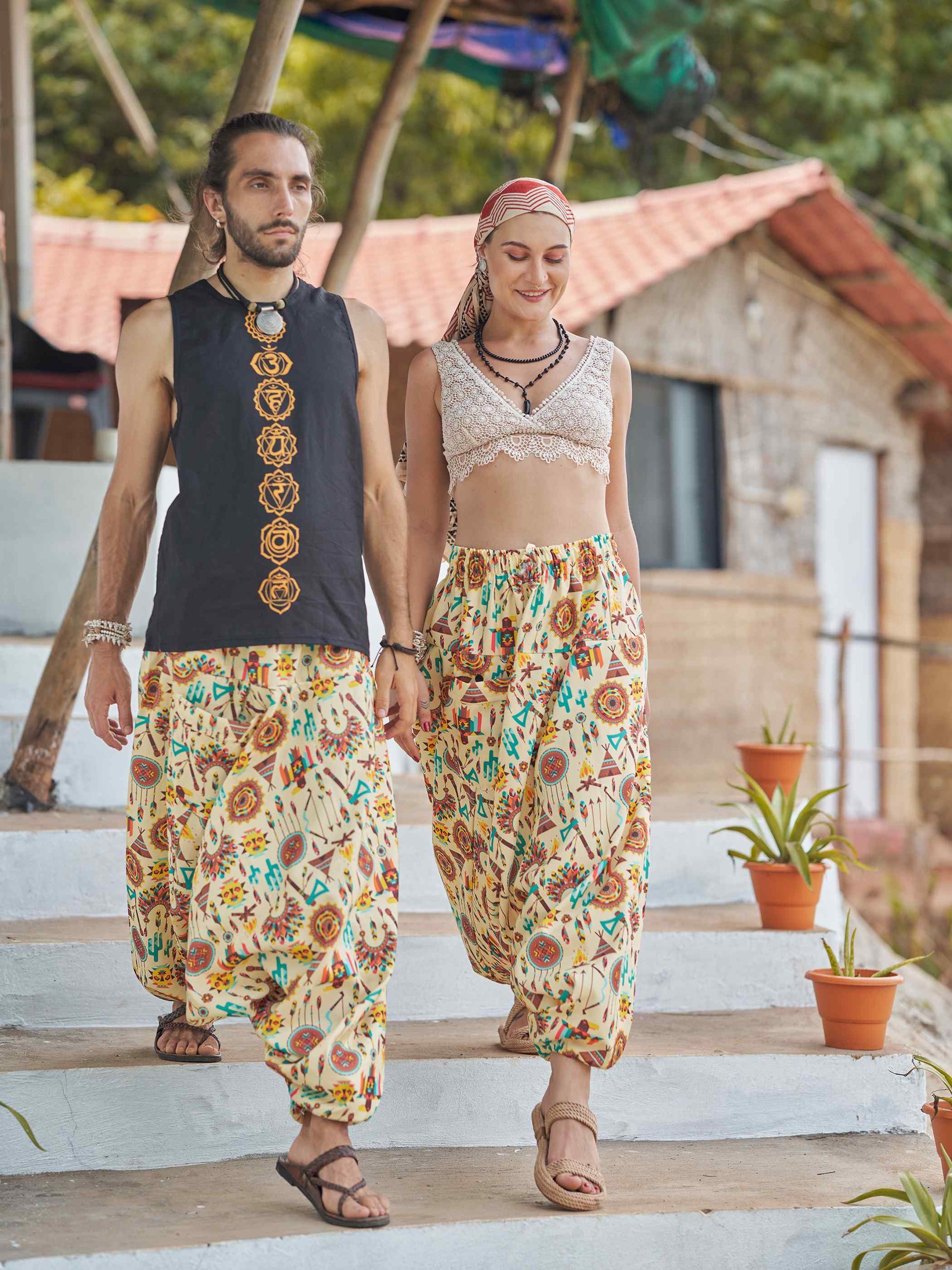 Buy Women's Tribal Genie Baggy Balloon Aladdin Hippy Harem Pants For Dance Yoga