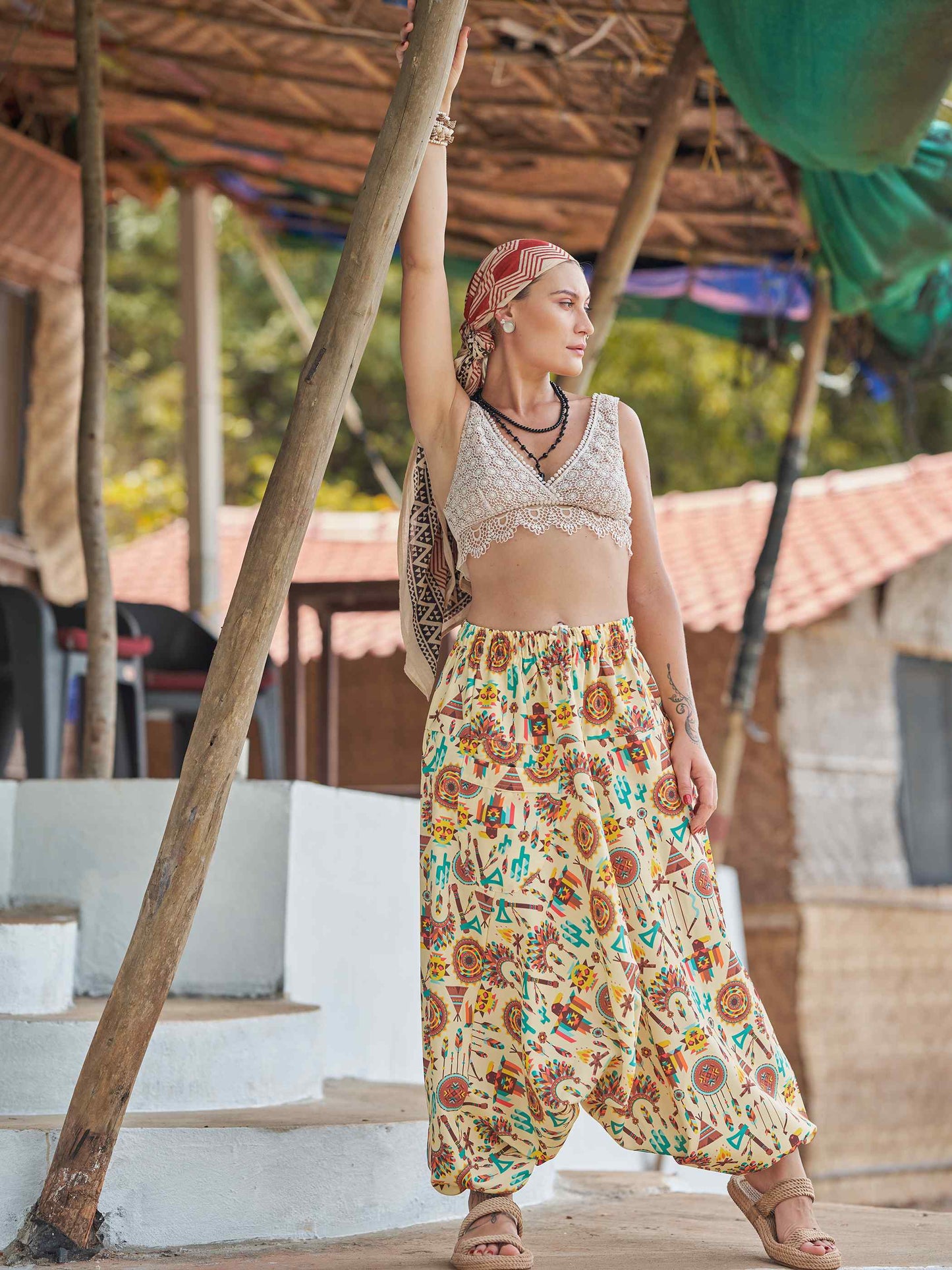 Buy Women's Tribal Genie Baggy Balloon Aladdin Hippy Harem Pants For Dance Yoga