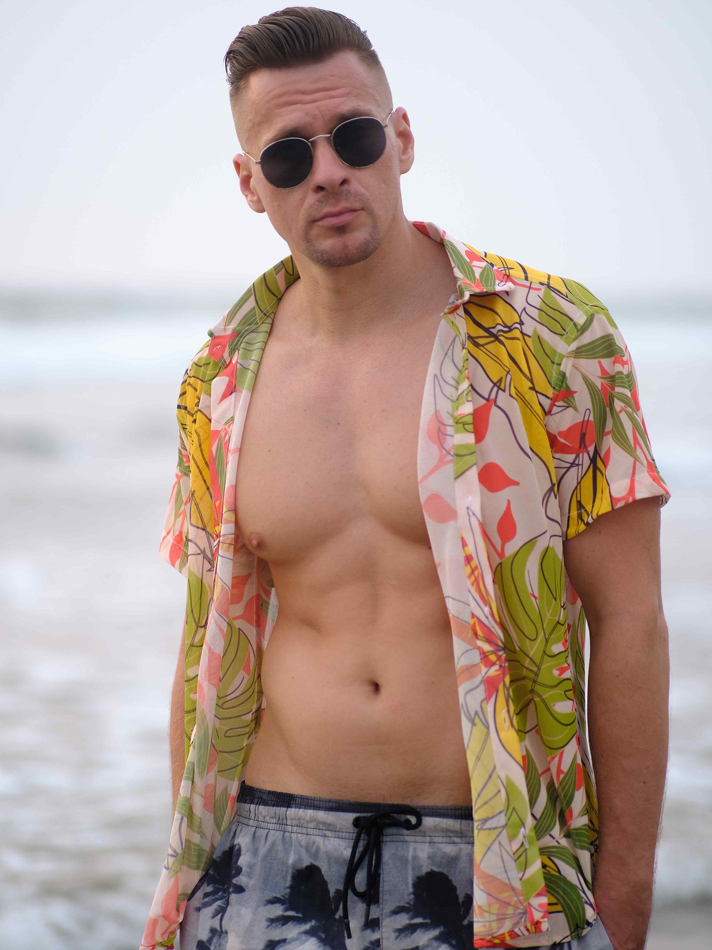 Men's Forest Inspired Printed Goa Beach Travel Shirt