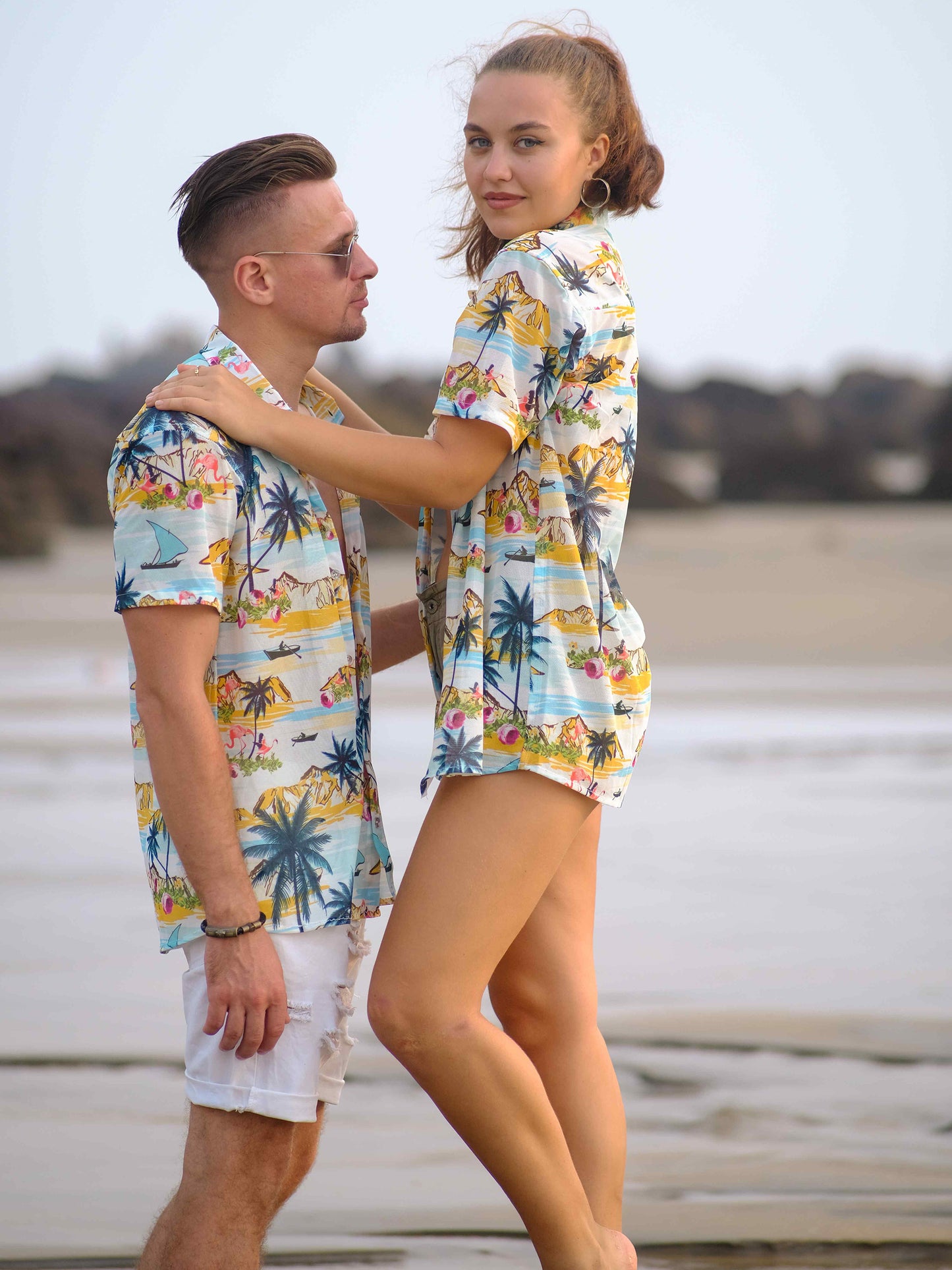 Women's Tropical Paradise Inspired Printed Goa Beach Shirt