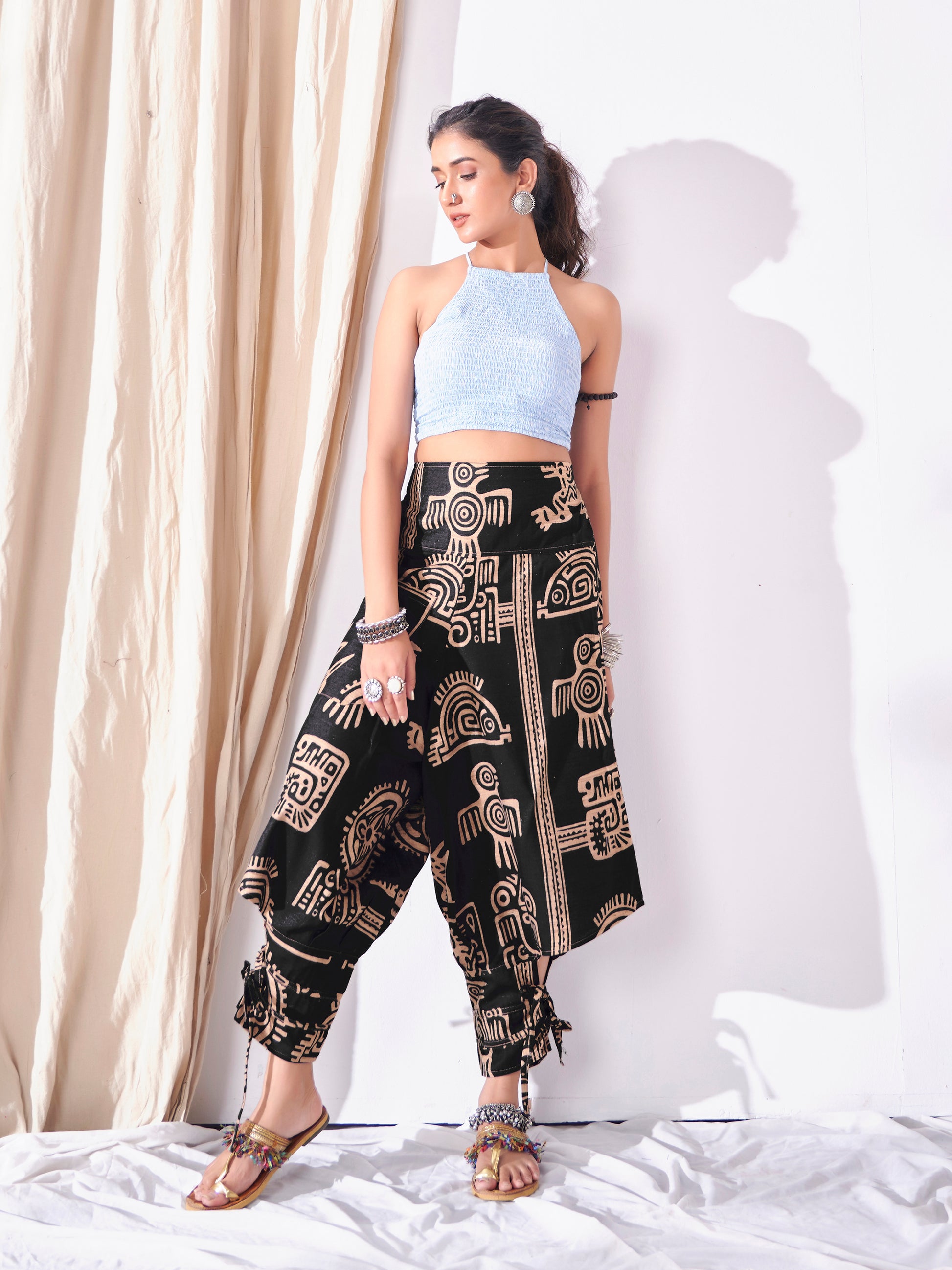 Buy Unisex Couple Baggy Gypsy Hippy Boho Harem Pants For Yoga Dance Travel