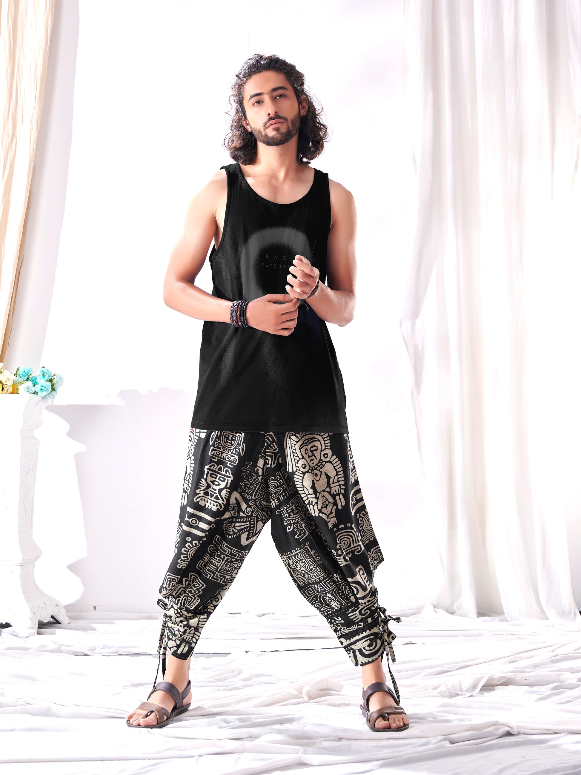 Buy Unisex Couple Tribal Print Baggy Hippy Boho Harem Pants For Dance Travel Yoga
