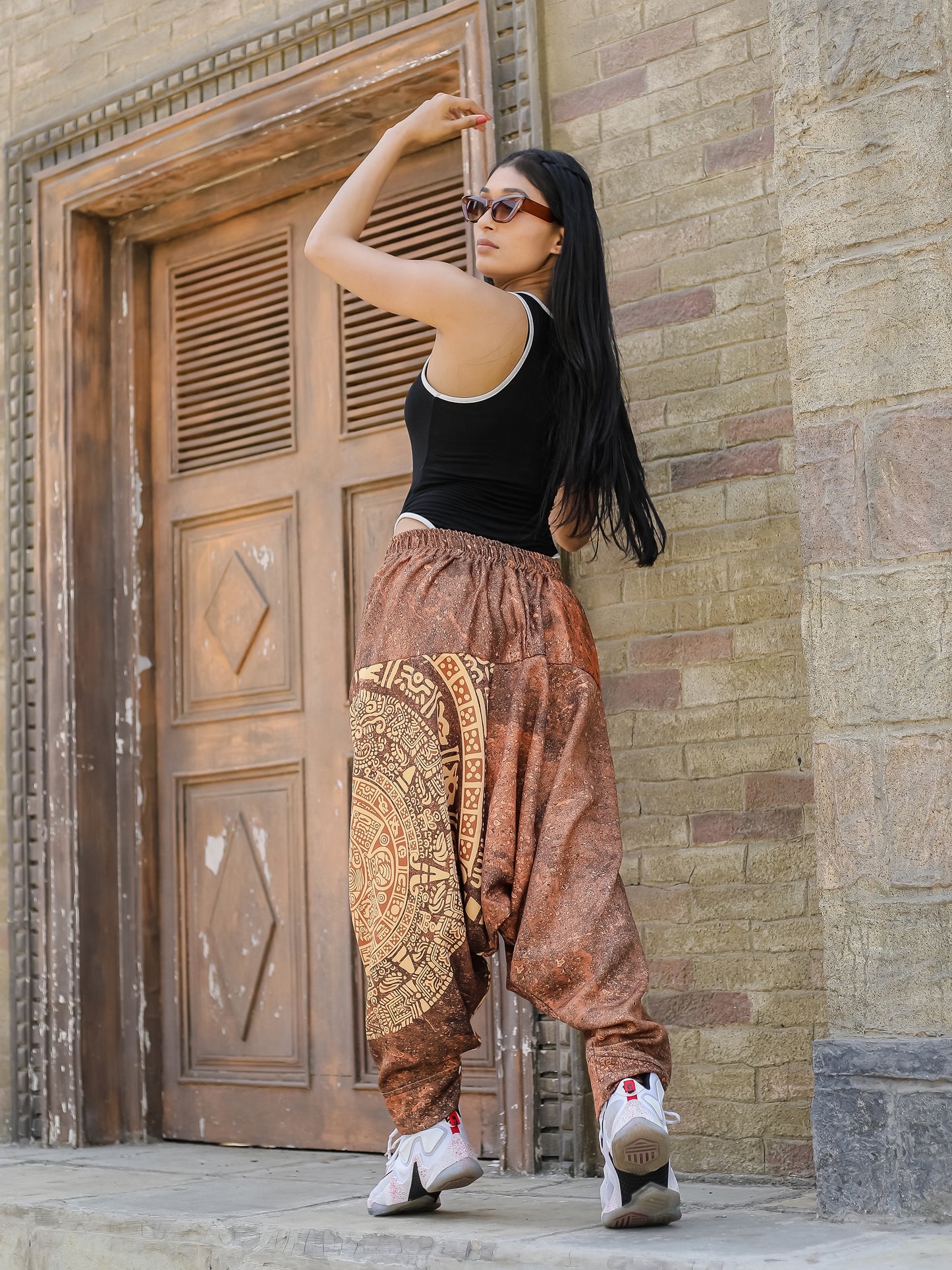 Women's Hippy Baggy Aladdin Dhoti Harem Pants For Travel Dance Yoga