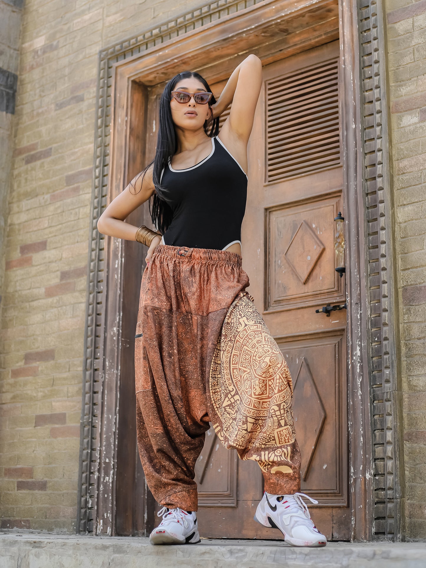 Women's Hippy Baggy Aladdin Dhoti Harem Pants For Travel Dance Yoga