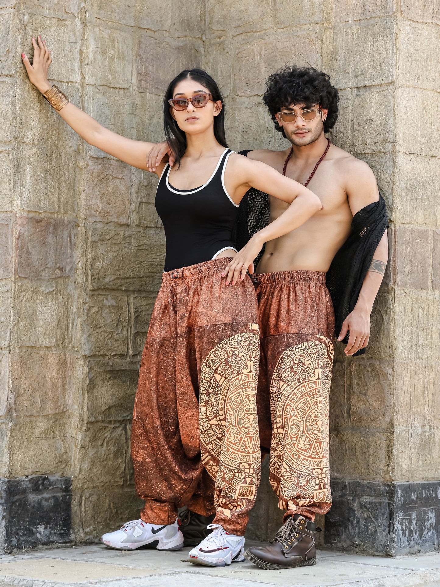 Women's Hippy Baggy Aladdin Dhoti Harem Pants For Travel Dance Yoga