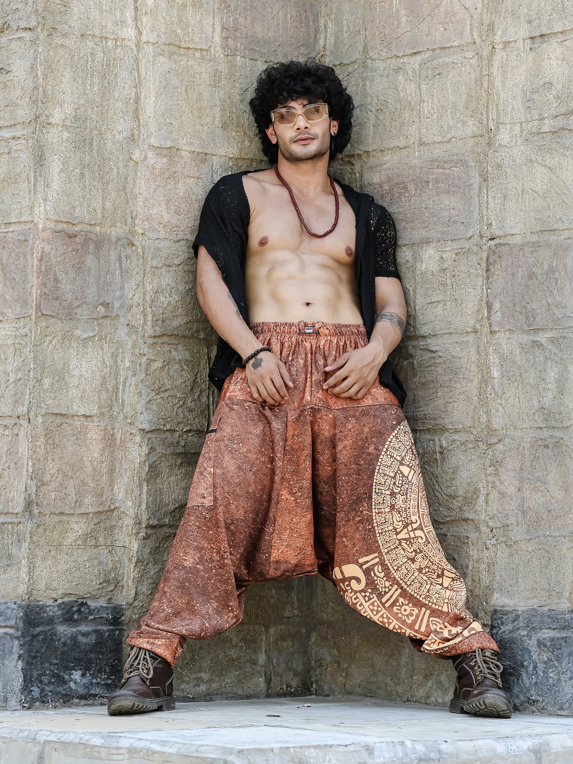 Buy Men's Roar Rise Hippy Baggy Aladdin Bohemian Harem Pants For