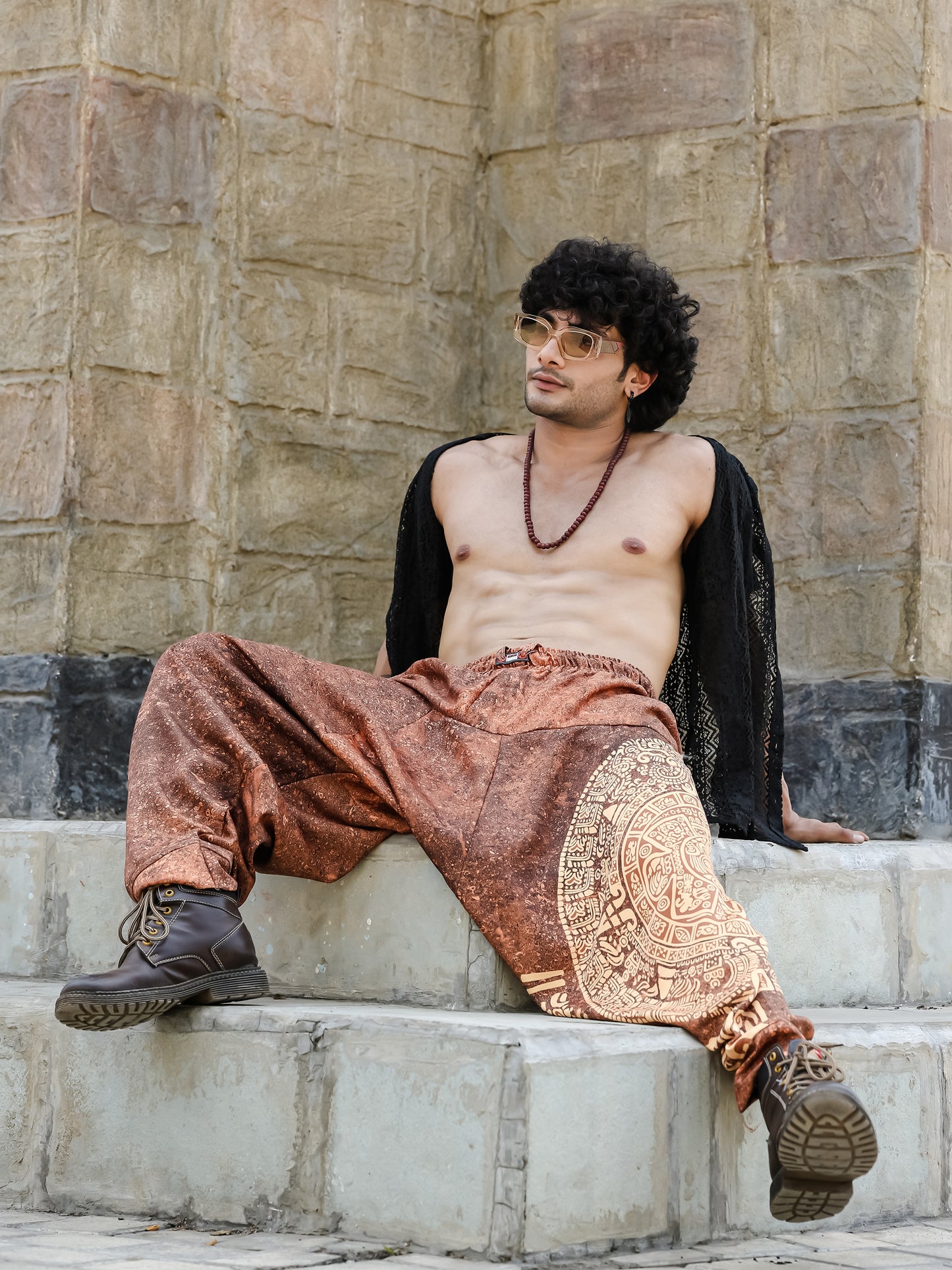 Men's Hippy Baggy Aladdin Dhoti Harem Pants For Travel Dance Yoga
