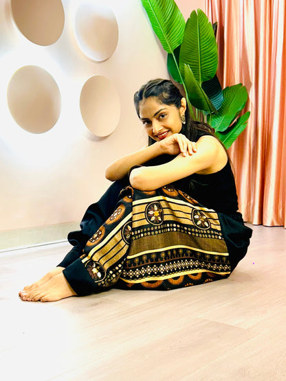 Women's Black Harem Pants For Garba |  Navaratri Festival Print With Hand Work