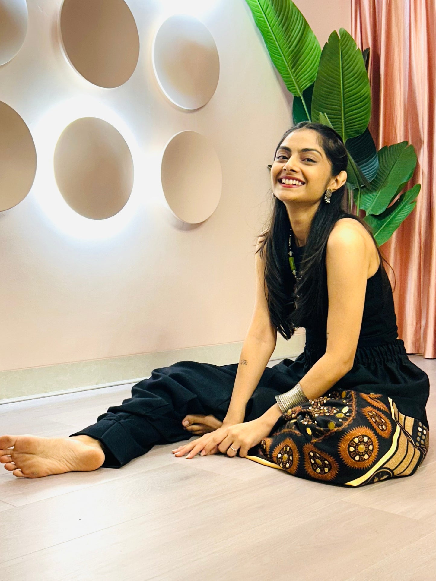 Women's Black Harem Pants For Garba |  Navaratri Festival Print With Hand Work