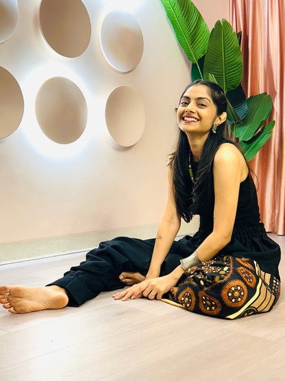Women's Black Harem Pants For Garba |  Navaratri Festival Print With Hand Work