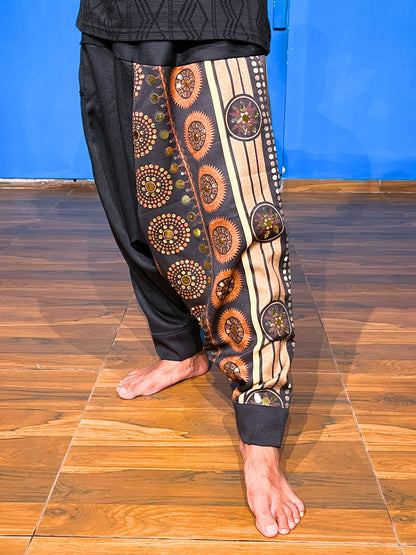 Men's Black Harem Pants For Garba |  Navaratri Festival Print With Hand Work