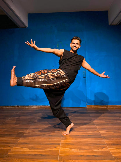 Men's Black Harem Pants For Garba |  Navaratri Festival Print With Hand Work