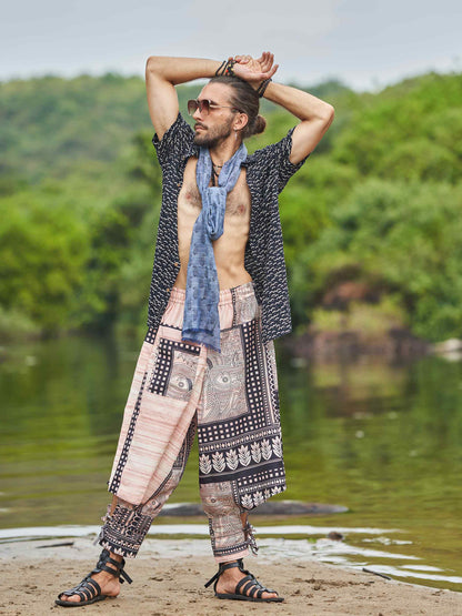 Buy Men's Artistic Tribal Harem Pants for Travel Dance Yoga