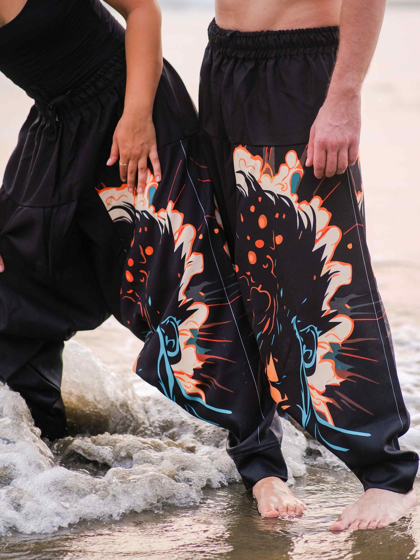 Buy Women's Nomad Elegance Hippy Black Harem Pants Aladdin Balloon Pyjamas For Travel