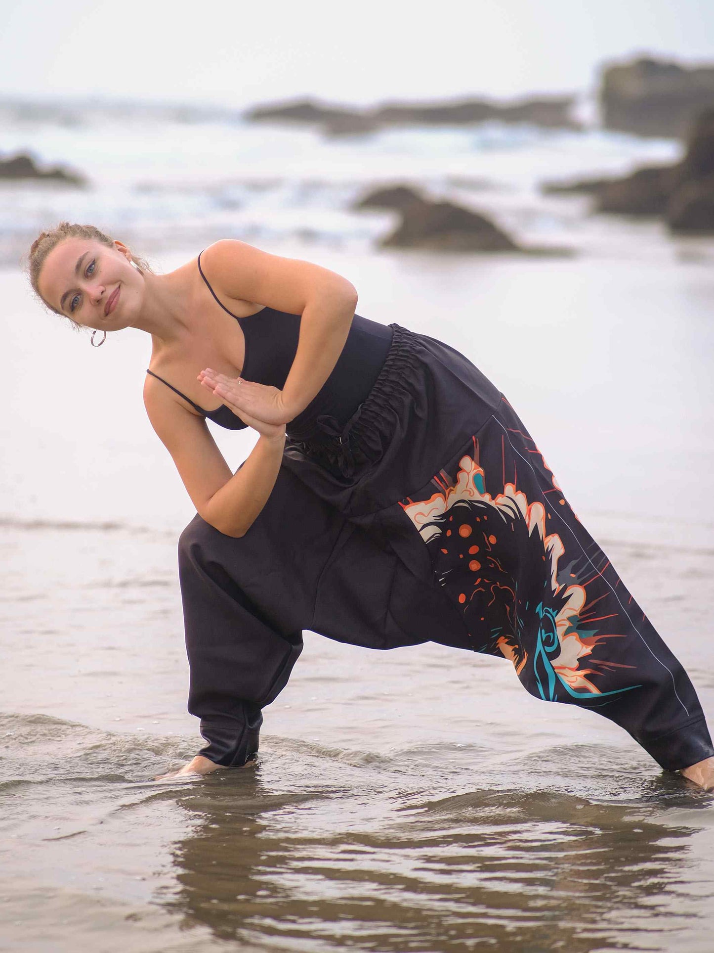 Buy Women's Nomad Elegance Hippy Black Harem Pants Aladdin Balloon Pyjamas For Travel