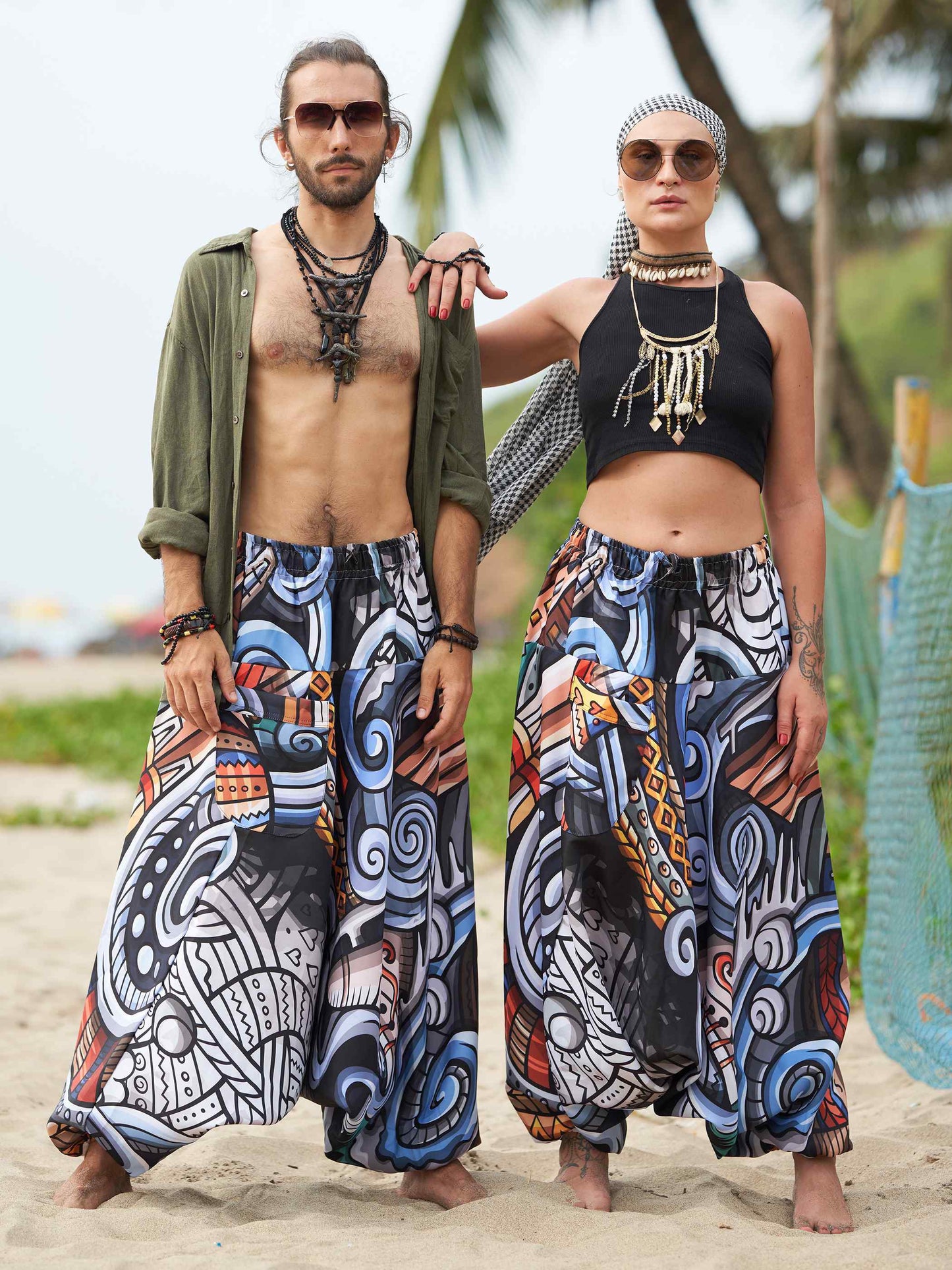 Buy Women's Music-themed Hippy Boho Harem Pants For Travel Yoga