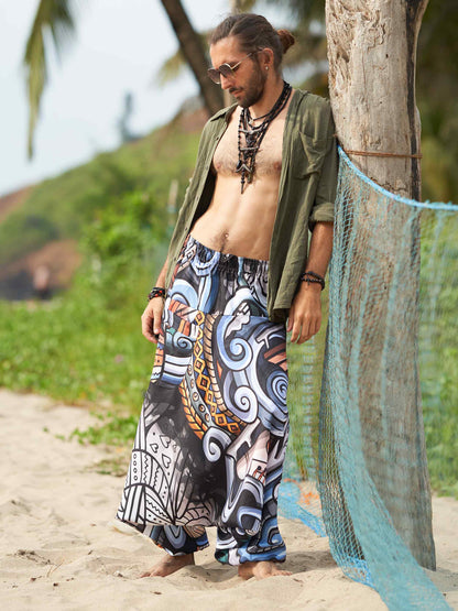 Buy Men's Music-themed Hippy Boho Harem Pants For Travel Yoga Dance