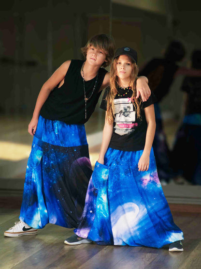 Boy's Kids Galaxy Print Alibaba Baggy Harem Pants For Dance