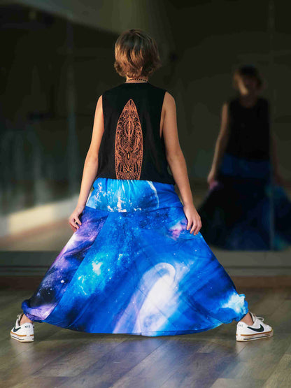 Boy's Kids Galaxy Print Alibaba Baggy Harem Pants For Dance