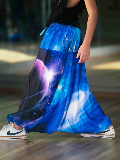 Boy's Kids Galaxy Print Alibaba Baggy Harem Pants For Dance