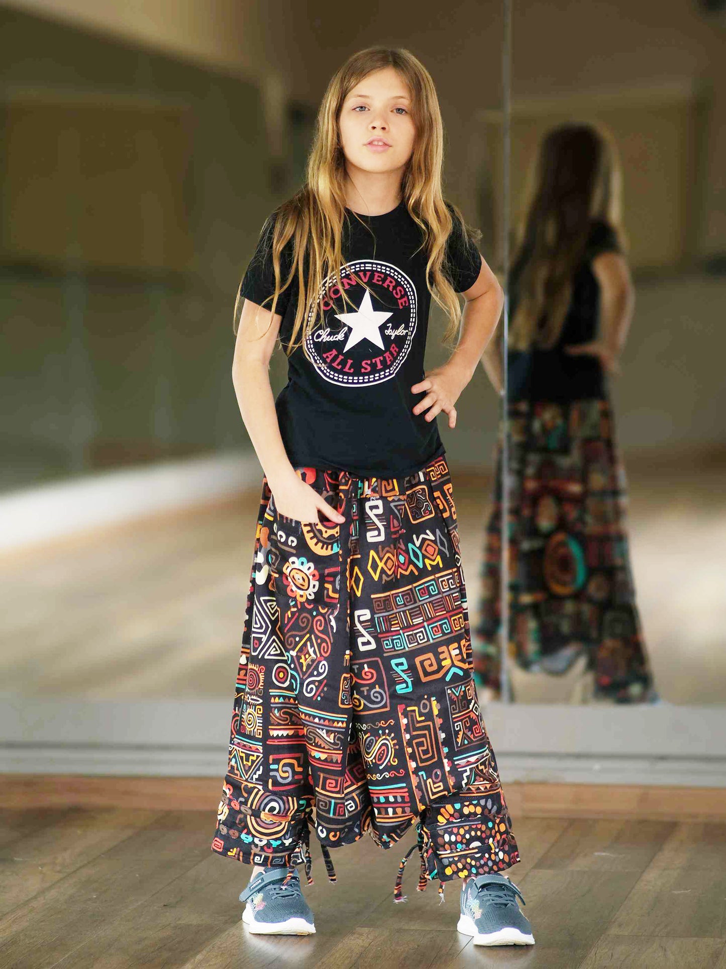 Girl's Kids Abstract Print Harem Pants For Dance