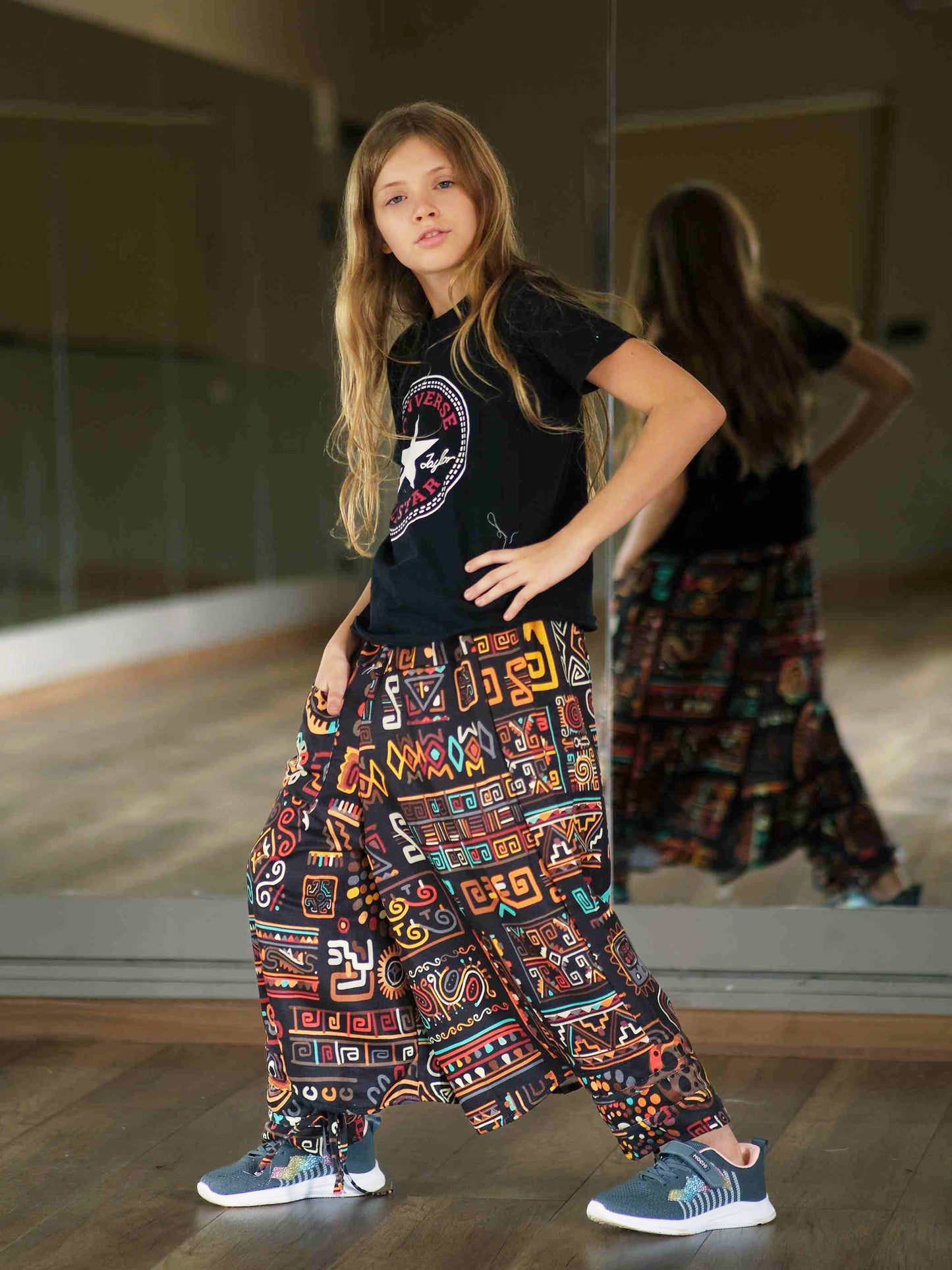 Girl's Kids Abstract Print Harem Pants For Dance